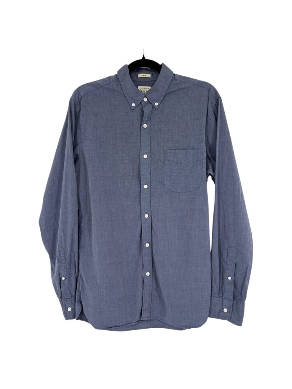 J.Crew Mens Slim Fit Blue Cotton Button-Up Shirt Size Medium Preppy Smart Casual